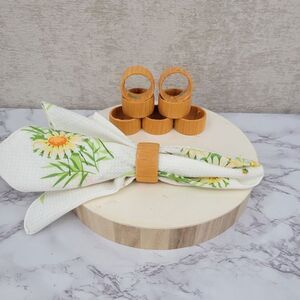 Vintage Orange Napkin Rings Abaca? Made in Japan 60s 70s *Napkin not included